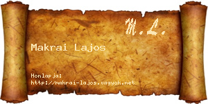 Makrai Lajos névjegykártya